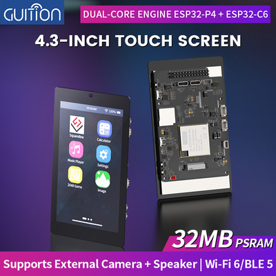 JC4880P443C_I_W Kit de développement d'écran tactile IPS de 4,3 pouces haute performance à coût élevé prend en charge les plates-formes doubles ESP32P4/ESP32-C6